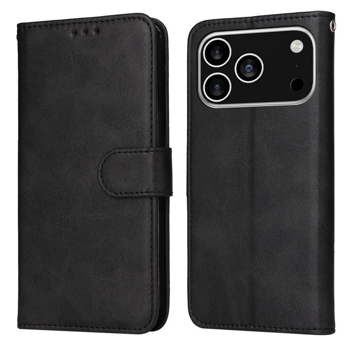 For iPhone 18 Pro / 17 Pro Case Wallet PU Leather Folio Flip Phone Cover - Black - 1