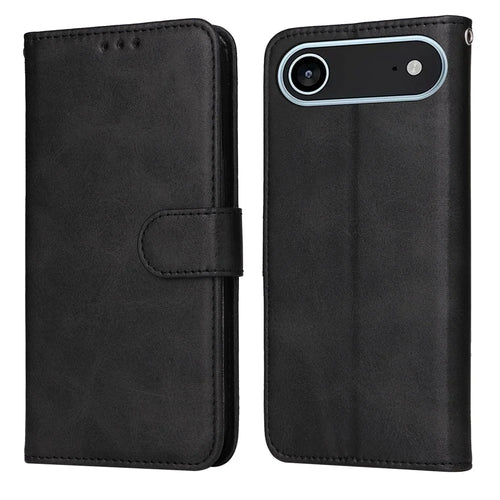 For iPhone Air Case Wallet PU Leather Folio Flip Phone Cover - Black - 1