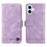 For iPhone 17 Leather Wallet Cases Skin Touch Phone Cover Stand with Strap - Purple - 1