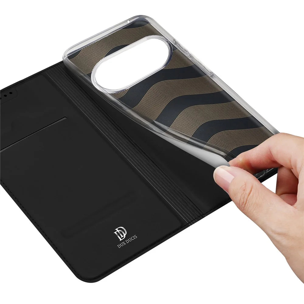 DUX DUCIS For Google Pixel 10 Pro XL Case  Skin Pro Series Leather Stand Cover Card Holder - Black - 7