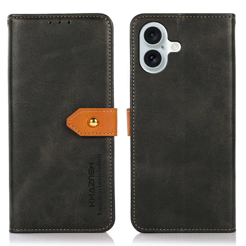 KHAZNEH For iPhone 17 Wallet Phone Case Stand Leather Flip Cover - Black - 1