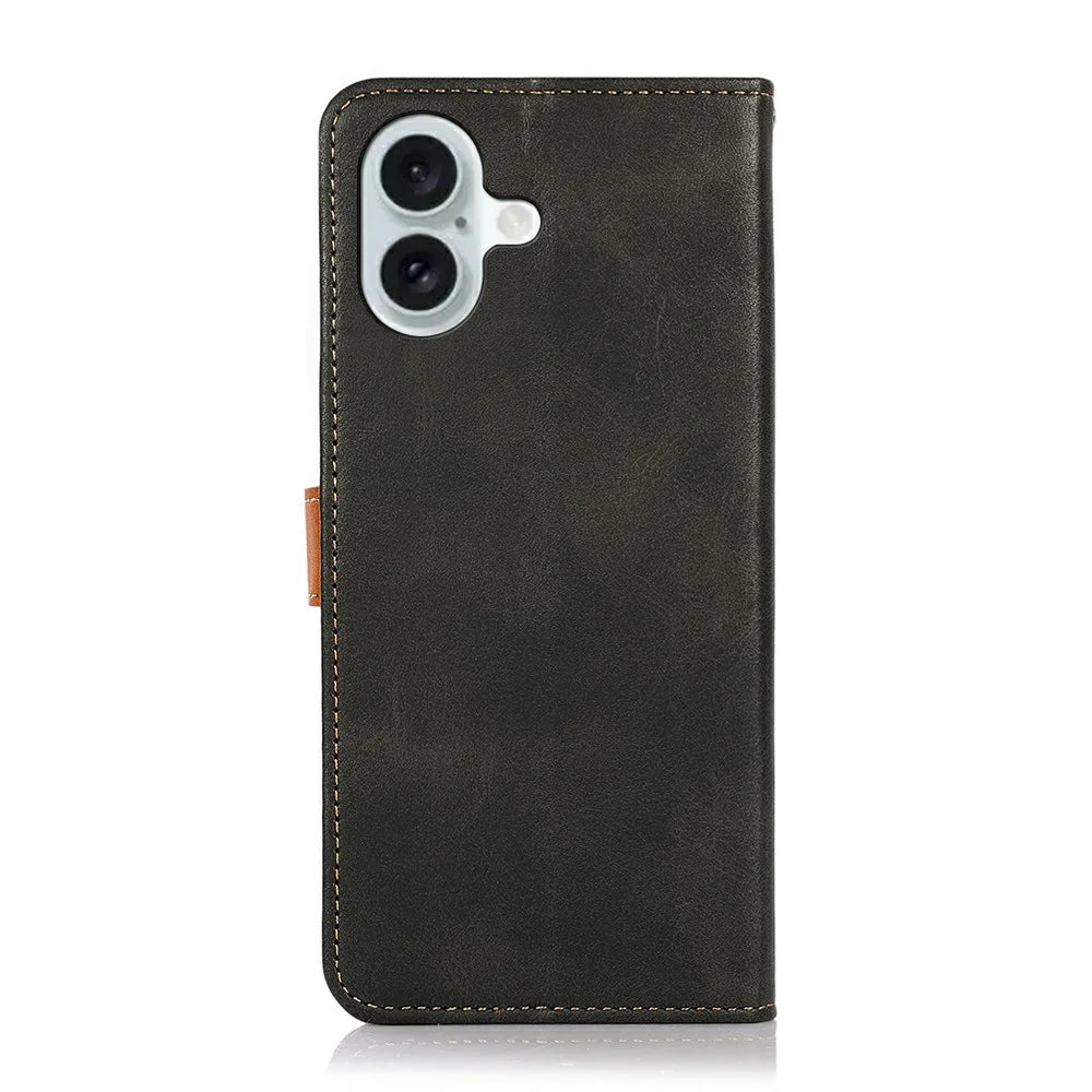 KHAZNEH For iPhone 17 Wallet Phone Case Stand Leather Flip Cover - Black - 7