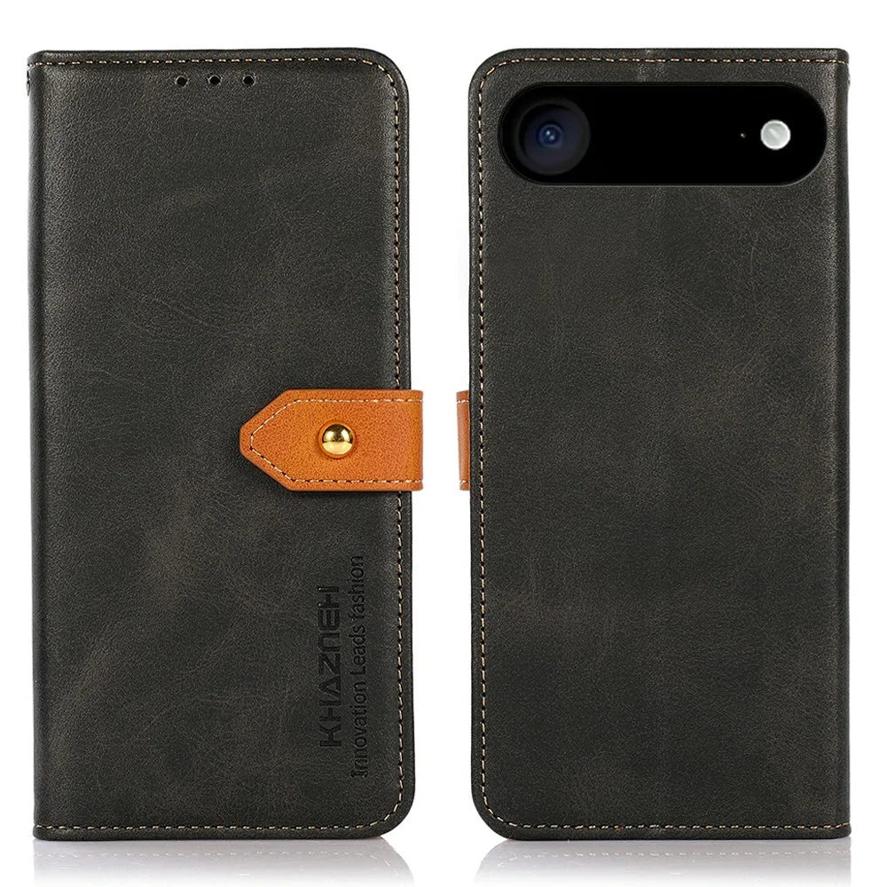 KHAZNEH For iPhone Air Wallet Phone Case Stand Leather Flip Cover - Black - 1