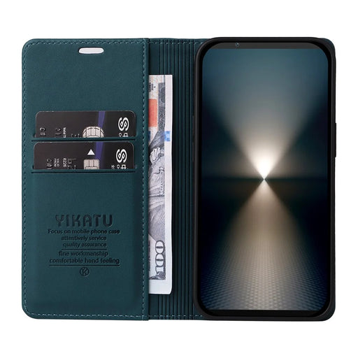 YIKATU For Sony Xperia 1 VII Phone Cases  Magnetic Closure PU Leather Mobile Cover - Green - 2