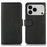 For iPhone 18 Pro / 17 Pro Case Cowhide Texture Leather Wallet Phone Cover with Stand - Black - 1