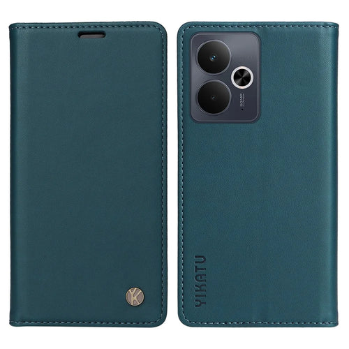 YIKATU For Realme 14 5G / Realme 14T 5G Phone Cases  Magnetic Closure PU Leather Mobile Cover - Green - 1