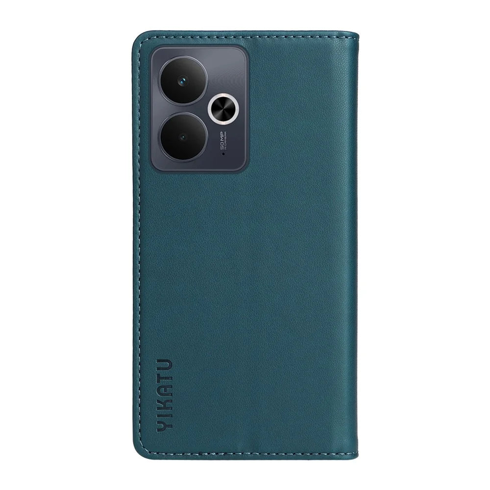YIKATU For Realme 14 5G / Realme 14T 5G Phone Cases  Magnetic Closure PU Leather Mobile Cover - Green - 6