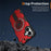 For iPhone 16 Magnetic Case Kickstand TPU + PC Drop Defend Phone Cover - Red - 5