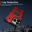 For iPhone 16 Pro Magnetic Case Kickstand TPU + PC Drop Defend Phone Cover - Red - 5