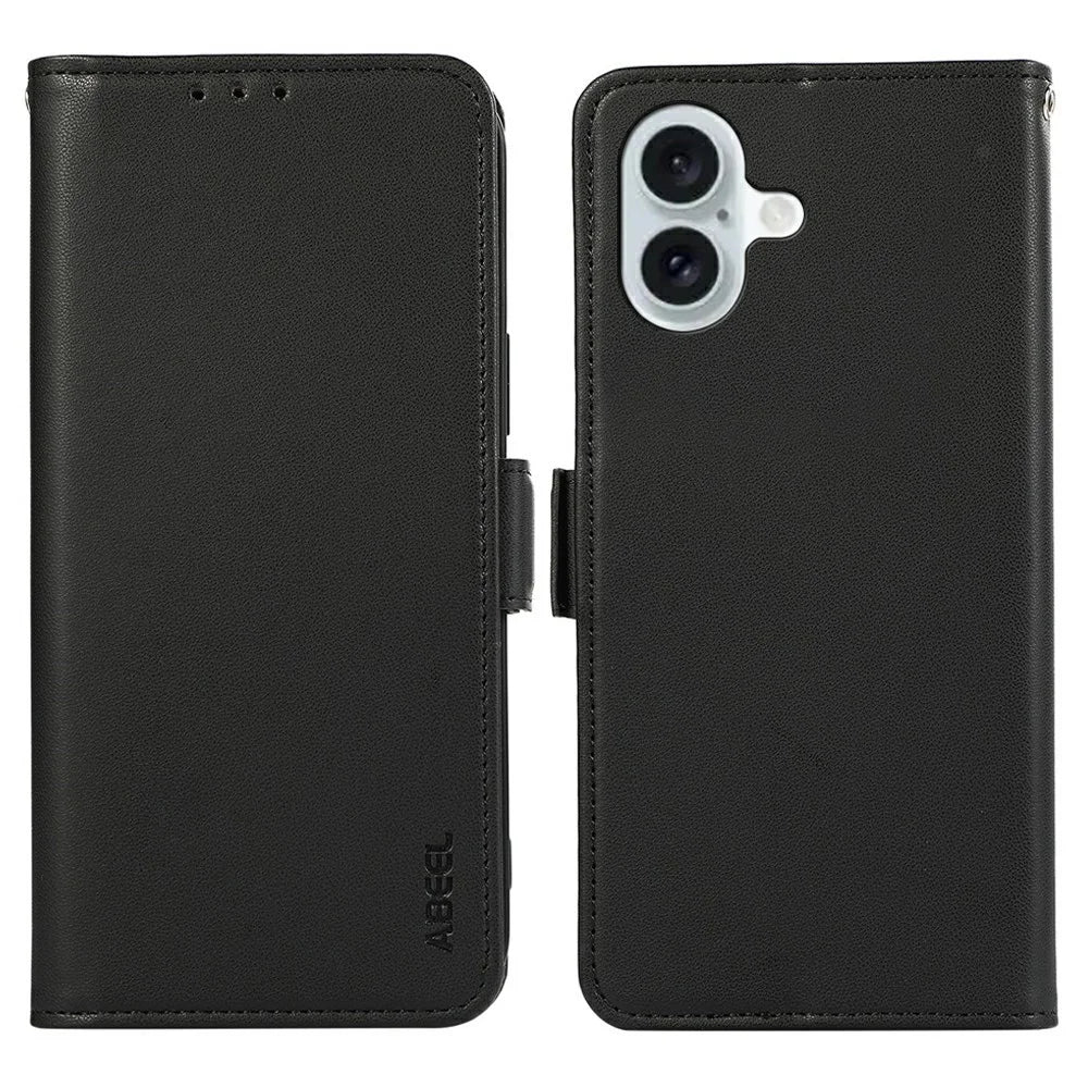 ABEEL For iPhone 17 Case Leather Phone Cover with RFID Blocking Wallet - Black - 1