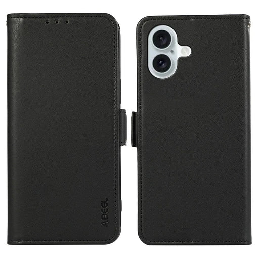 ABEEL For iPhone 17 Case Leather Phone Cover with RFID Blocking Wallet - Black - 1