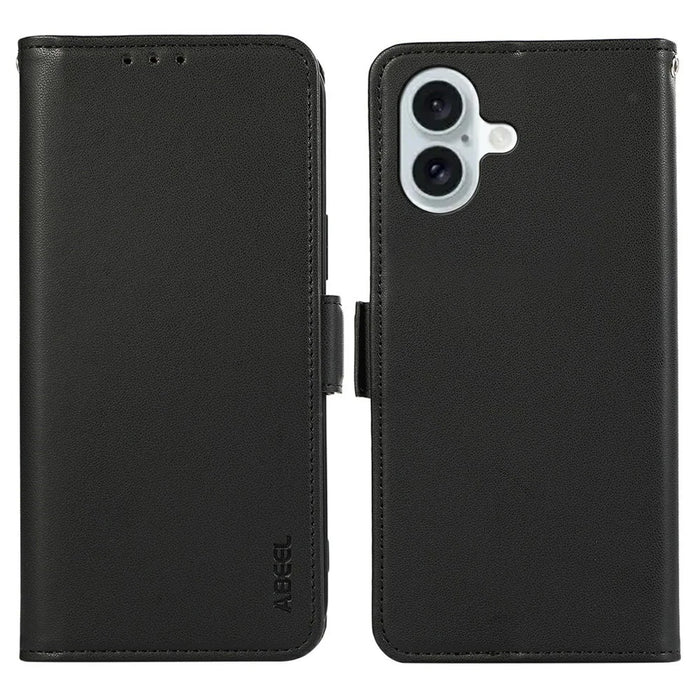 ABEEL For iPhone 17 Case Leather Phone Cover with RFID Blocking Wallet - Black - 1
