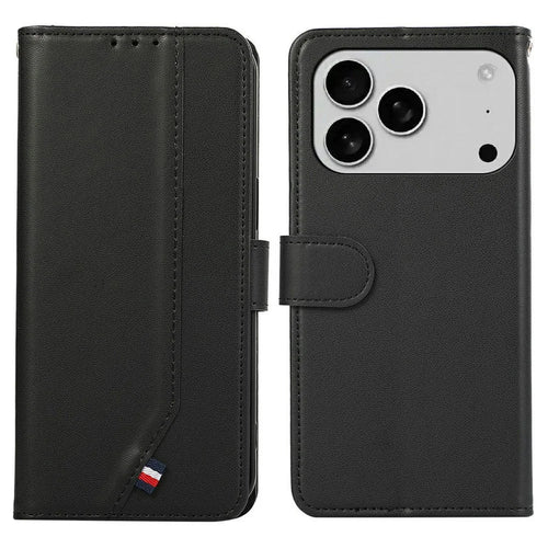 For iPhone 18 Pro Max / 17 Pro Max Case RFID Blocking Flip Leather Phone Cover - Black - 1
