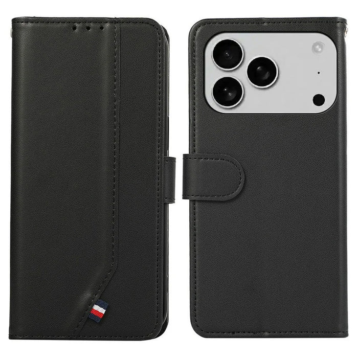 For iPhone 18 Pro Max / 17 Pro Max Case RFID Blocking Flip Leather Phone Cover - Black - 1