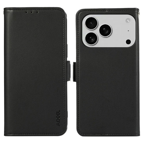 ABEEL For iPhone 18 Pro Max / 17 Pro Max Case Leather Phone Cover with RFID Blocking Wallet - Black - 1