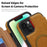 For iPhone 14 Plus Case Compatible with MagSafe RFID Blocking Card Holder Leather Phone Cover - Brown - 6