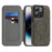 For iPhone 14 Pro Case Compatible with MagSafe RFID Blocking Card Holder Leather Phone Cover - Titanium Grey - 2