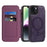 For iPhone 14 Case Compatible with MagSafe RFID Blocking Card Holder Leather Phone Cover - Dark Purple - 2
