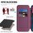 For iPhone 13 Case Compatible with MagSafe RFID Blocking Card Holder Leather Phone Cover - Dark Purple - 4