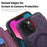 For iPhone 13 Case Compatible with MagSafe RFID Blocking Card Holder Leather Phone Cover - Dark Purple - 6