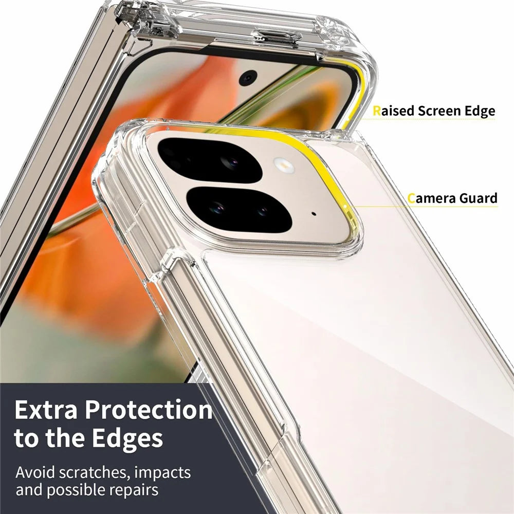 For Google Pixel 10 Pro Fold Case TPU + Acrylic Clear Phone Cover, Integrated Design - 5