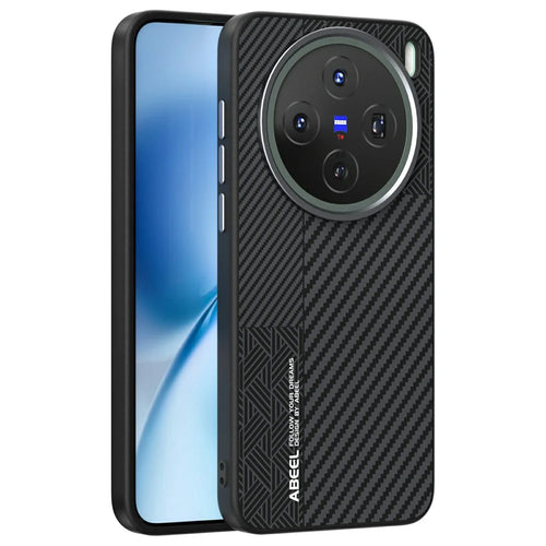 ABEEL For vivo X200s 5G Magnetic Case PC + TPU + Aluminum Alloy + PU Leather Slim Phone Back Cover - Texture 3 - 1