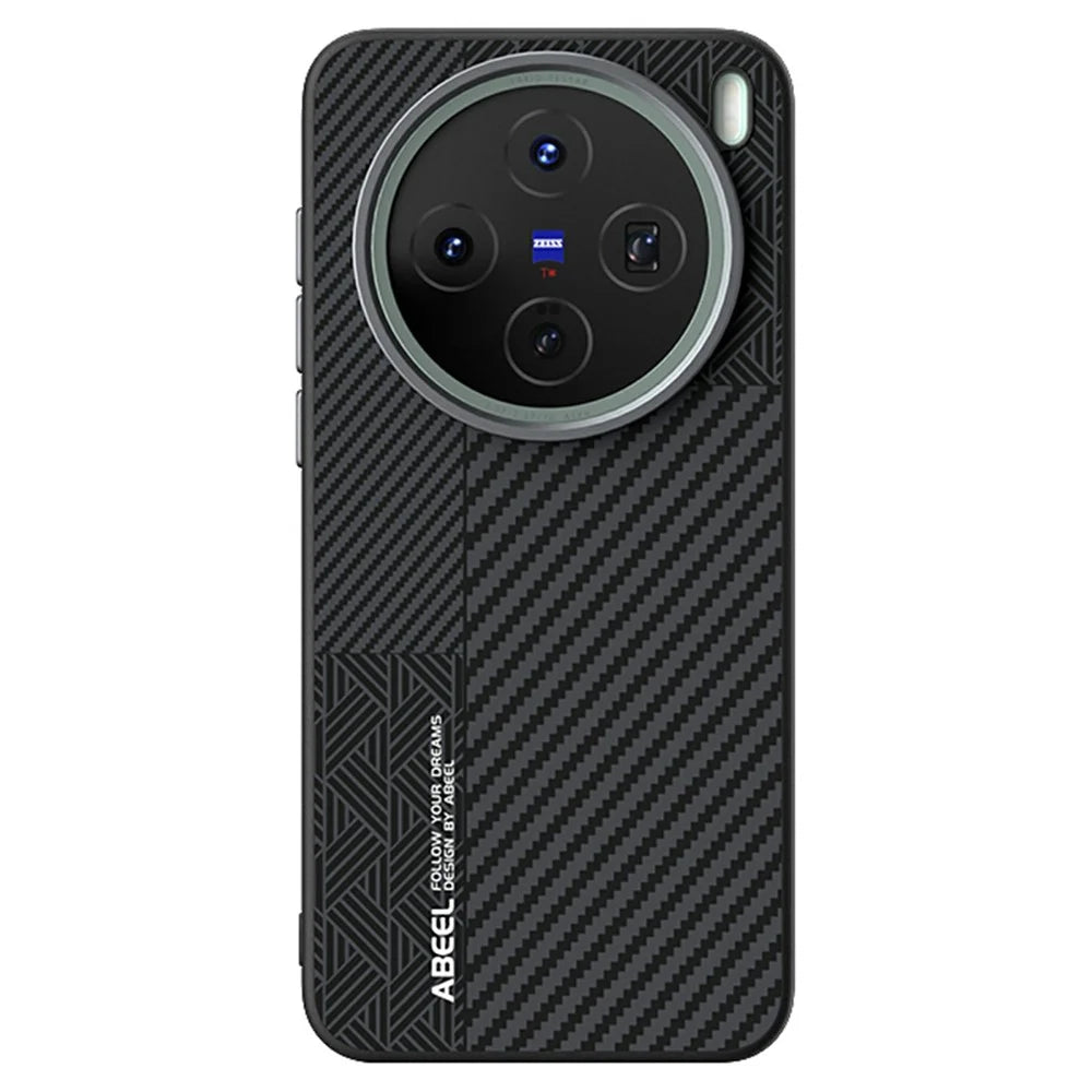 ABEEL For vivo X200s 5G Magnetic Case PC + TPU + Aluminum Alloy + PU Leather Slim Phone Back Cover - Texture 3 - 2