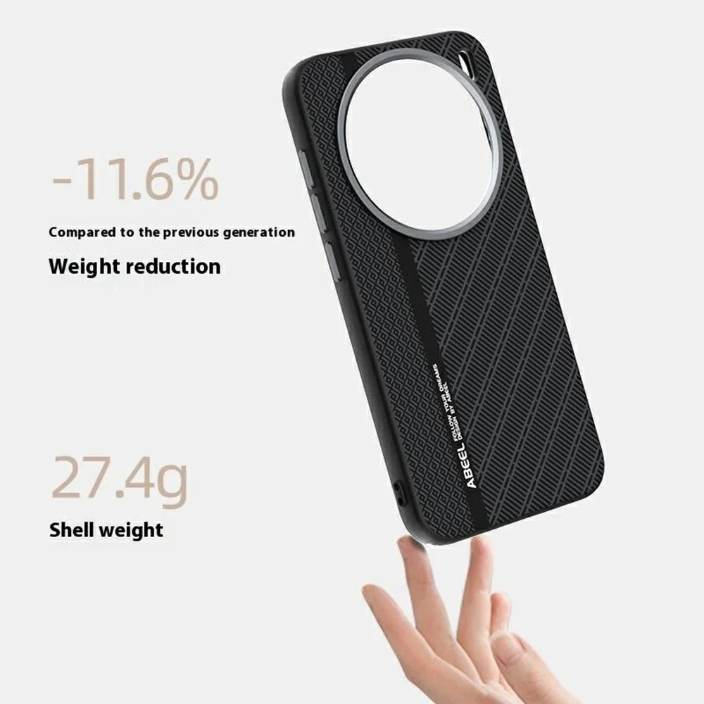 ABEEL For vivo X200s 5G Magnetic Case PC + TPU + Aluminum Alloy + PU Leather Slim Phone Back Cover - Texture 3 - 3