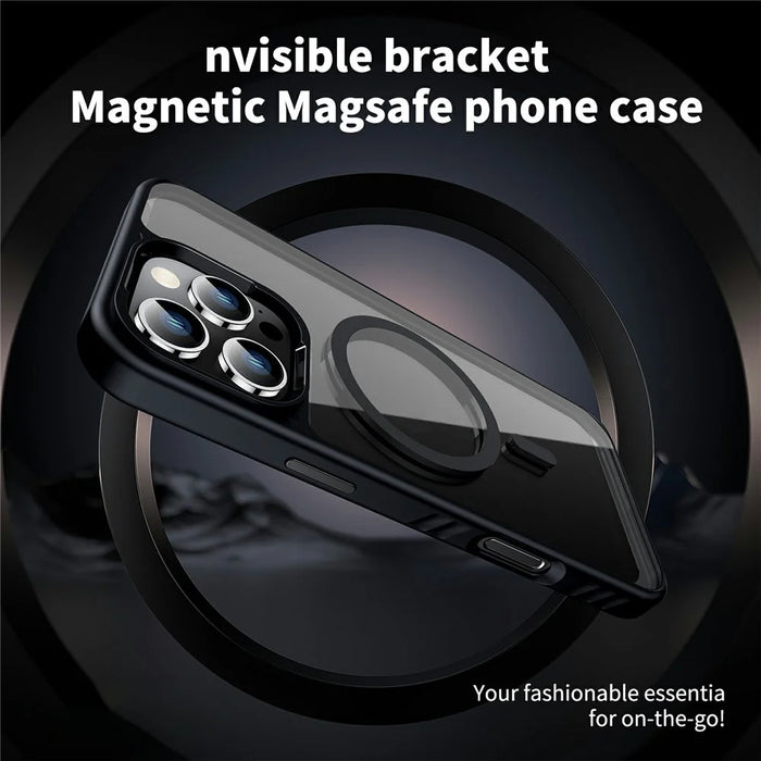 For iPhone 16 Pro Max Case Compatible with MagSafe TPU + PC Shockproof Phone Back Cover - Black - 2