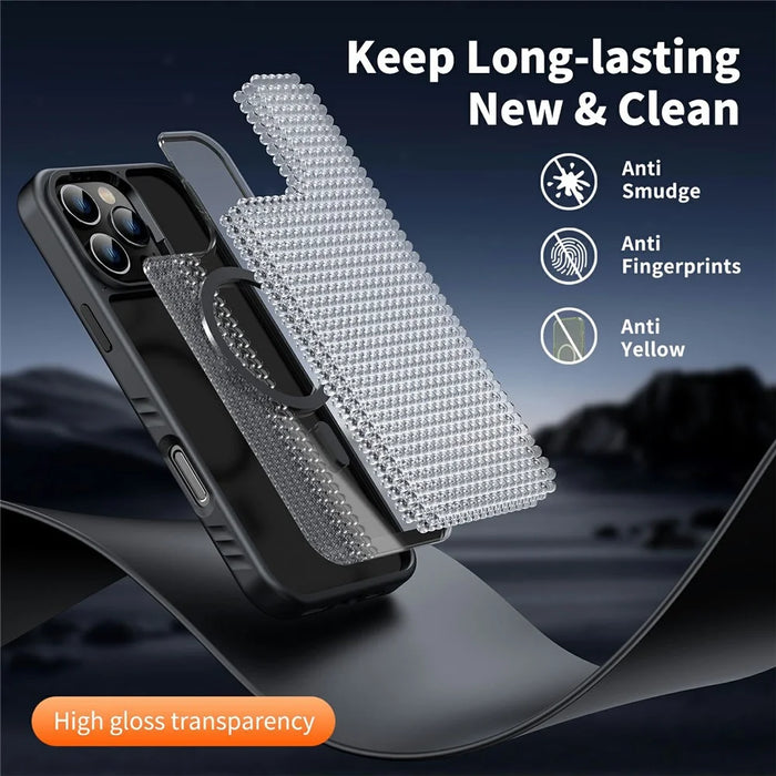 For iPhone 16 Pro Max Case Compatible with MagSafe TPU + PC Shockproof Phone Back Cover - Black - 5