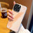 For iPhone 15 Pro Max Case Electroplated Watercolor PC + PU Leather Phone Back Cover - Light Pink - 4