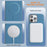 BINFEN COLOR BF40 For iPhone 16 Pro Max Case Compatible with MagSafe Electroplated PU + TPU Phone Back Cover - Baby Blue - 4