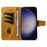 For Samsung Galaxy S24+ / Galaxy S25+ Leather Case Wallet Stand Grids Imprinted Phone Cover with Strap - Yellow - 2