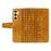 For Samsung Galaxy S24 / Galaxy S25 Leather Case Wallet Stand Grids Imprinted Phone Cover with Strap - Yellow - 3