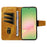 For Samsung Galaxy A56 5G / M56 5G Leather Case Wallet Stand Grids Imprinted Phone Cover with Strap - Yellow - 2