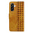 For Samsung Galaxy A36 5G Leather Case Wallet Stand Grids Imprinted Phone Cover with Strap - Yellow - 7