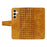For Samsung Galaxy A55 5G Leather Case Wallet Stand Grids Imprinted Phone Cover with Strap - Yellow - 3