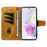For Samsung Galaxy A35 5G Leather Case Wallet Stand Grids Imprinted Phone Cover with Strap - Yellow - 2