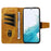 For Samsung Galaxy A54 5G Leather Case Wallet Stand Grids Imprinted Phone Cover with Strap - Yellow - 2