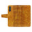 For Samsung Galaxy A54 5G Leather Case Wallet Stand Grids Imprinted Phone Cover with Strap - Yellow - 3