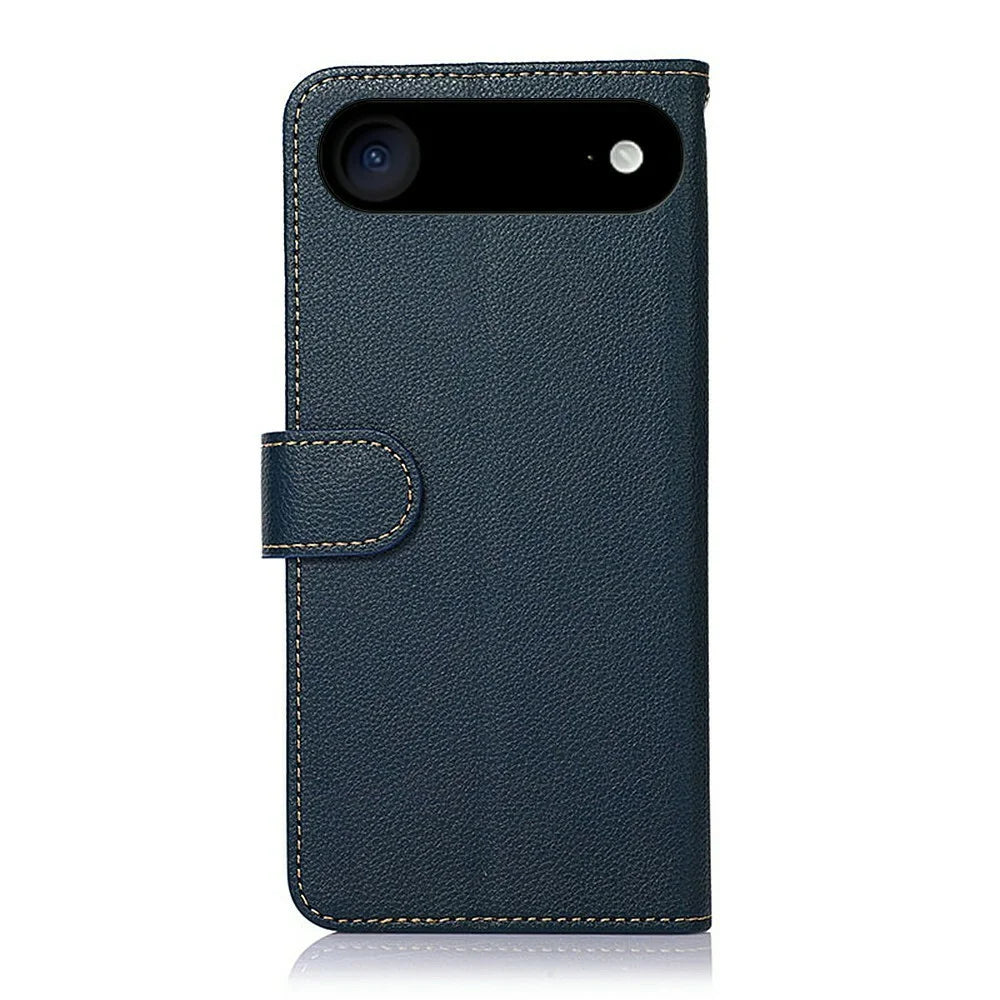 KHAZNEH For iPhone Air Case RFID Blocking Wallet Litchi Texture PU Leather Phone Cover - Blue - 7