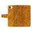 For iPhone 17e / 16e Leather Case Wallet Stand Grids Imprinted Phone Cover with Strap - Yellow - 3