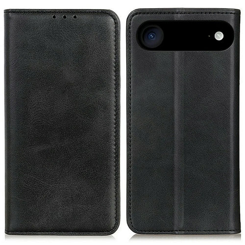 For iPhone Air Case Split Leather Flip Wallet Phone Cover - Black - 1