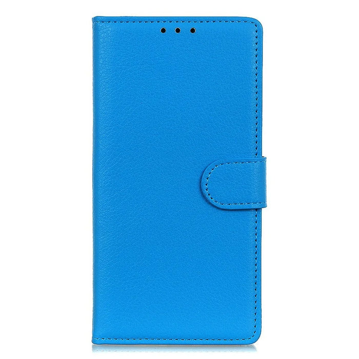 For iPhone 18 Pro / 17 Pro Wallet Case PU Leather Phone Cover Litchi Texture - Blue - 6