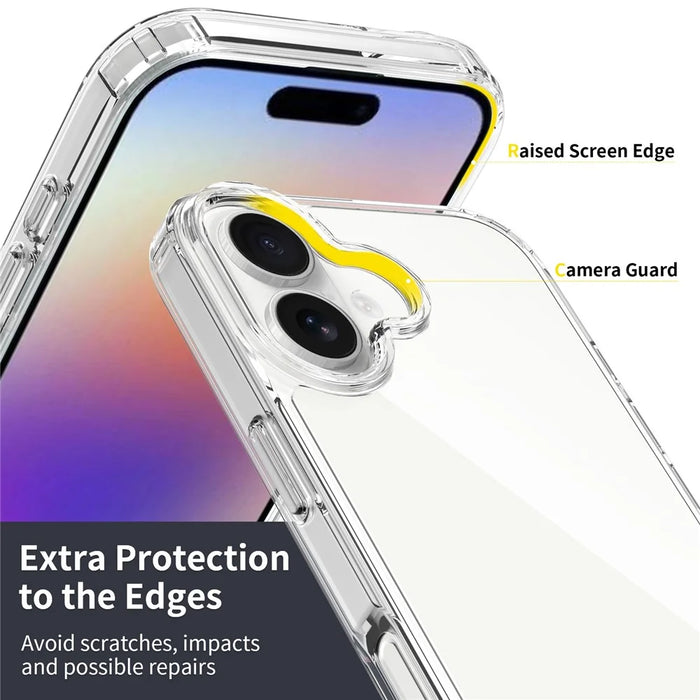 For iPhone 17 Clear Case TPU + Acrylic Shockproof Phone Back Cover - 3