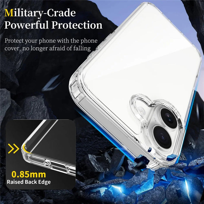 For iPhone 17 Clear Case TPU + Acrylic Shockproof Phone Back Cover - 4
