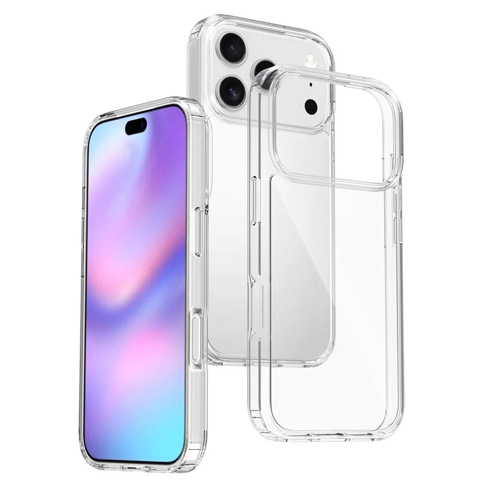 For iPhone 17 Pro Clear Case TPU + Acrylic Shockproof Phone Back Cover - 1
