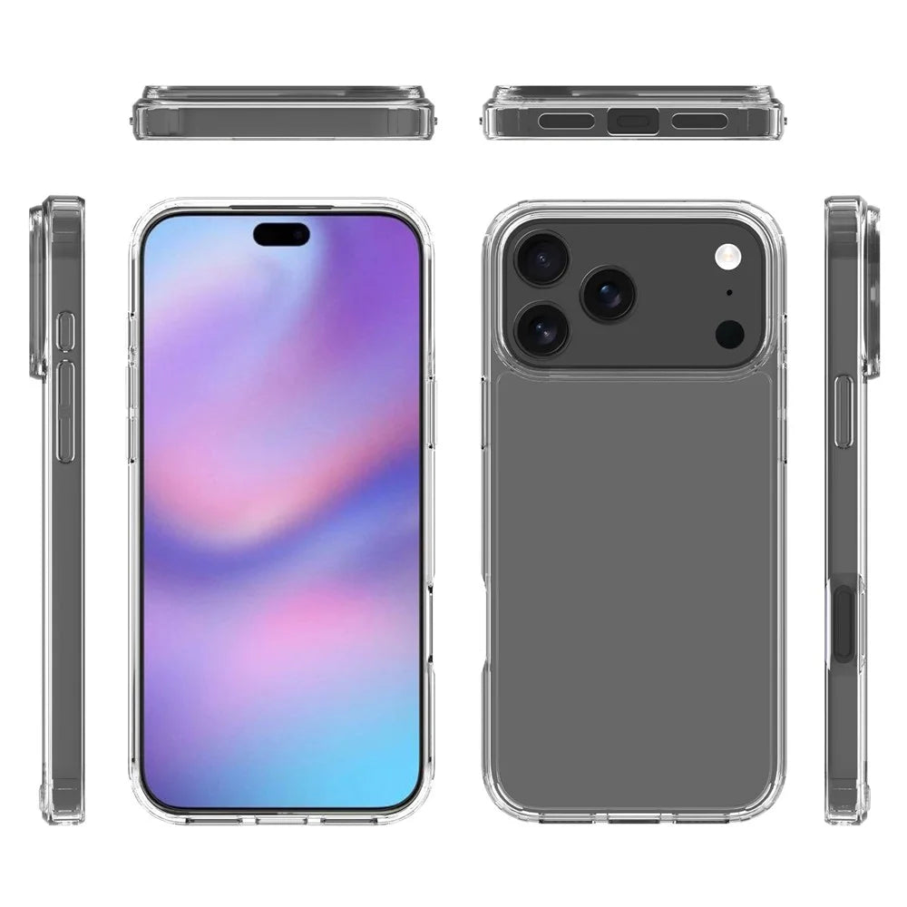 For iPhone 17 Pro Max Clear Case TPU + Acrylic Shockproof Phone Back Cover - 2