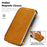 For Samsung Galaxy S25+ Magnetic Case RFID Blocking Card Holder Leather Phone Cover - Brown - 3
