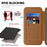 For Samsung Galaxy S25+ Magnetic Case RFID Blocking Card Holder Leather Phone Cover - Brown - 4